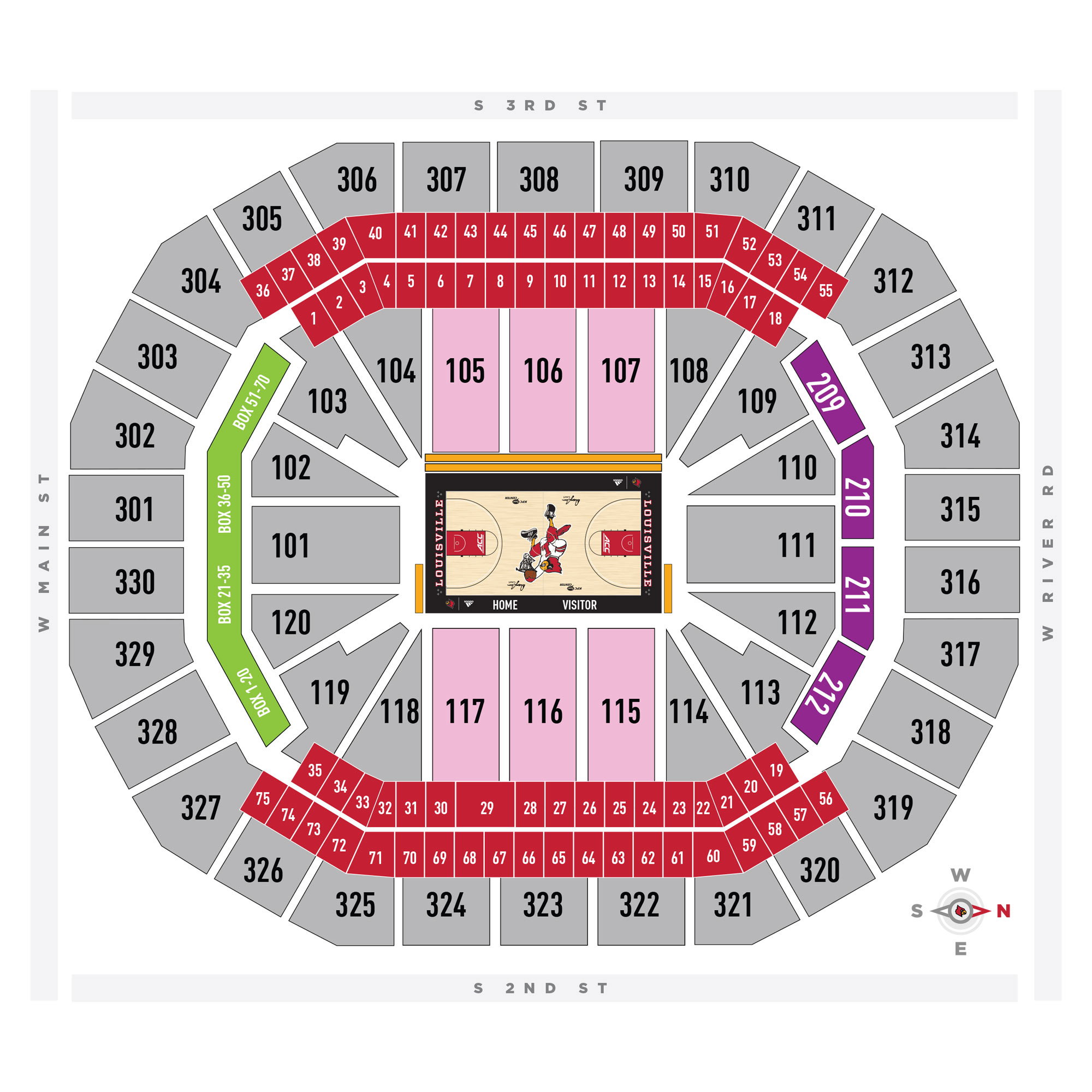 KFC Yum! Center Suite Map and Seating Chart